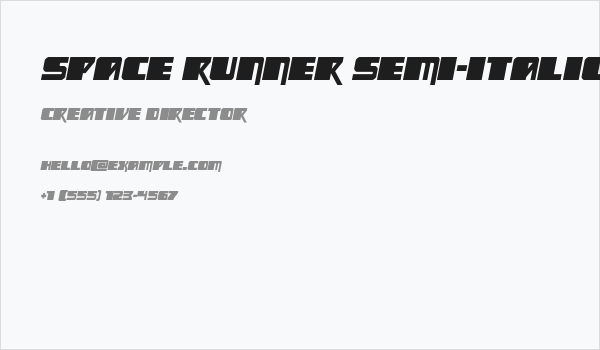 Space Runner Semi-Italic Business Card