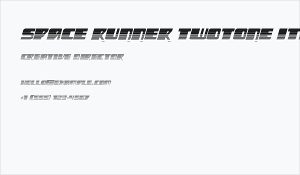 Space Runner Twotone Italic Business Card