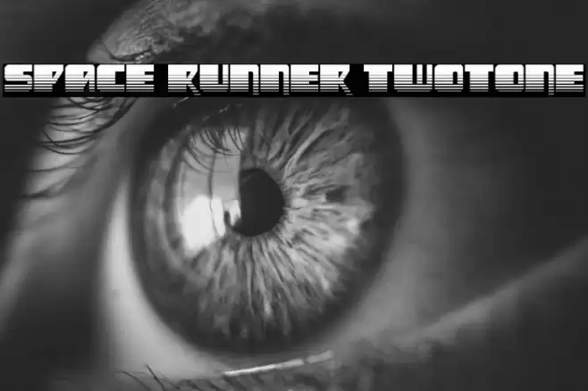 Space Runner Twotone Font examples