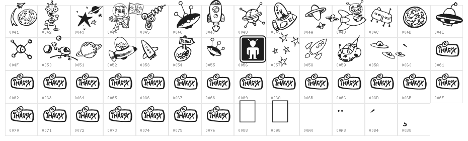 Space Shop Character Map