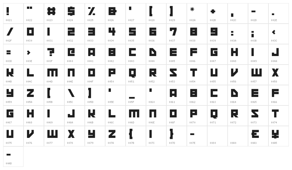 Space Squadron Character Map