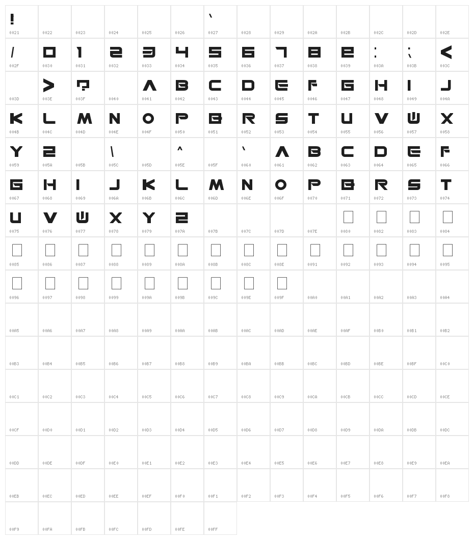 Space Station 77 Character Map