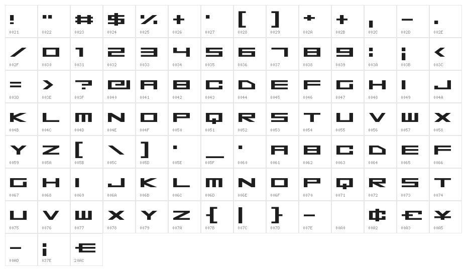 Space Superstars Character Map
