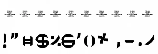 Space Throne PERSONAL USE ONLY Bold Font OTHER CHARS