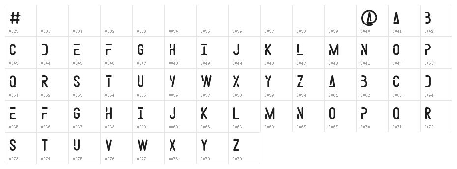 Space Weel Personal Use Character Map