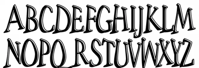 Space Woozies 3D Font UPPERCASE