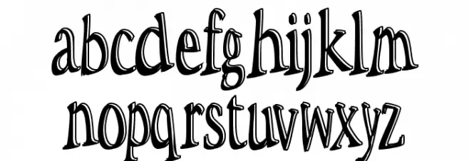 Space Woozies 3D Font LOWERCASE