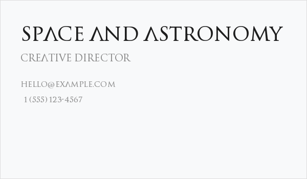 Space and Astronomy Business Card
