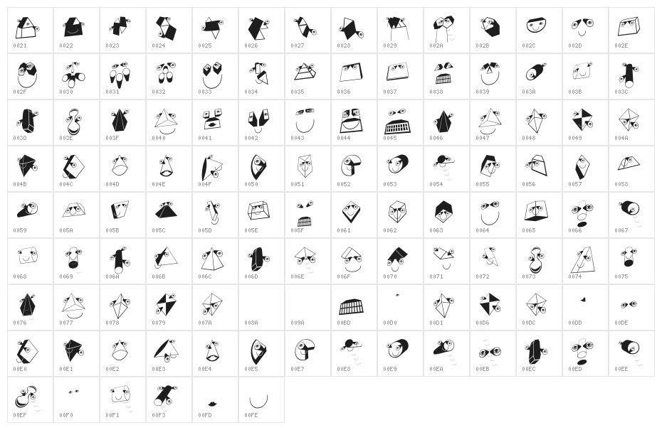 SpaceBeings Character Map
