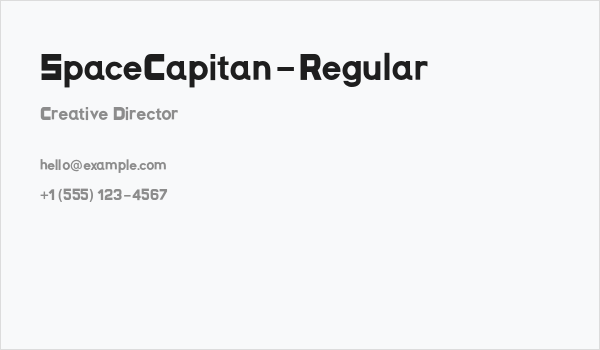 SpaceCapitan-Regular Business Card