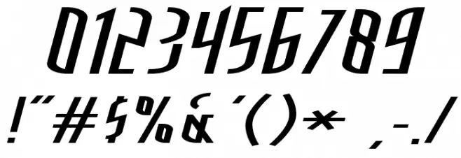 SpaceCowboyOblique Шрифта ДРУГИЕ символов