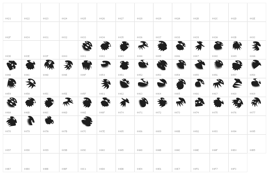 SpaceCrewRound Character Map