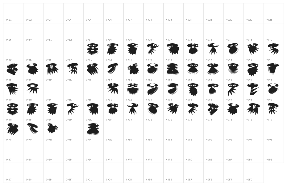 SpaceCrew Character Map