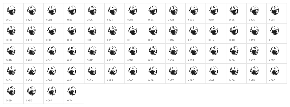 SpaceJunk BlastOff Character Map