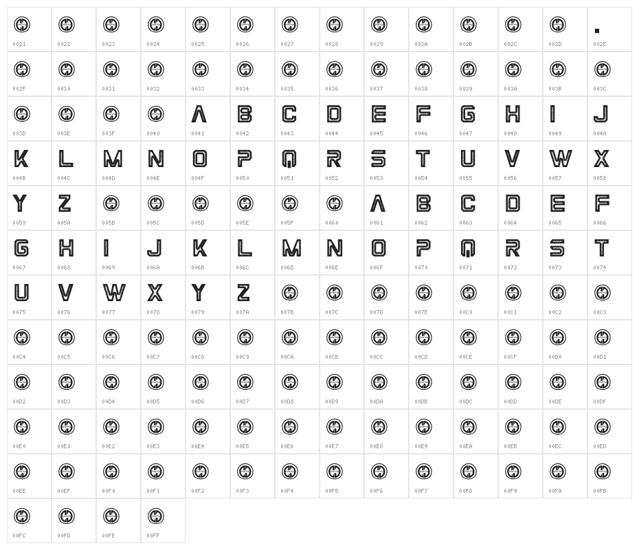 SpaceMavericks Character Map