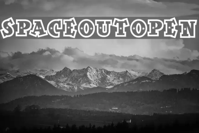 SpaceOutOpen Шрифта examples