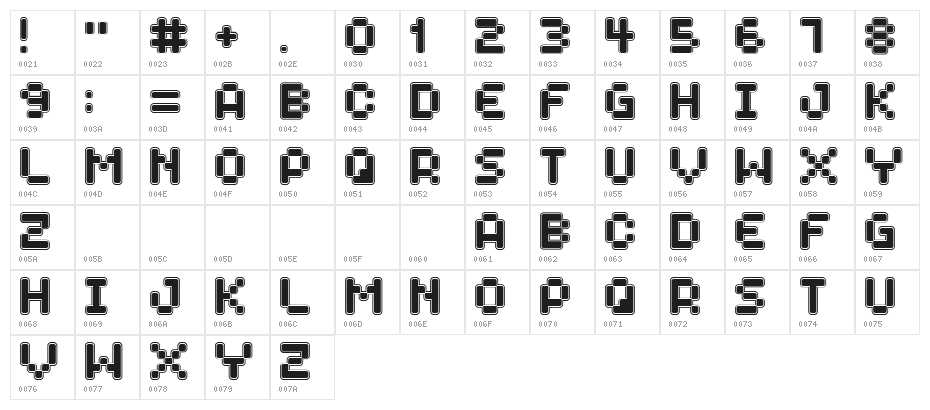 Spaceboy Character Map