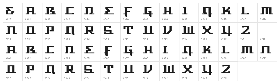 Spaceracer Character Map
