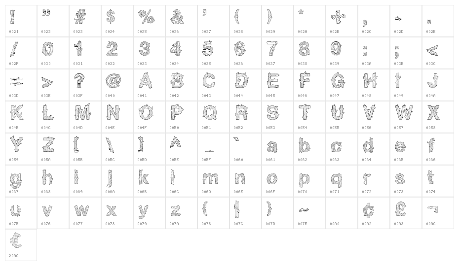 SpaghetticaRegular Character Map