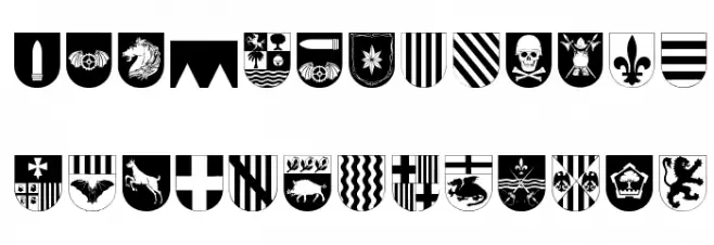 Spanish Army Shields Two Schriftart Groß