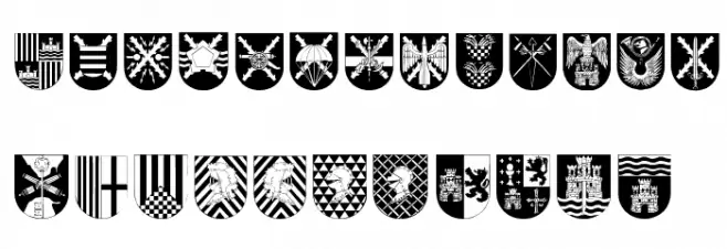 Spanish Army Shields Шрифта ВЕРХНИЙ