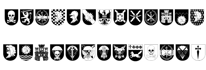 Spanish Army Shields Font LOWERCASE