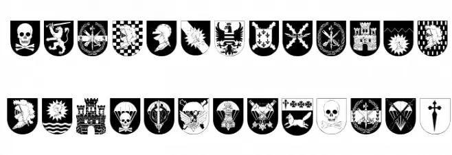 Spanish Army Shields Caratteri MINUSCOLO