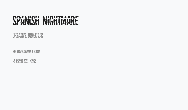 Spanish Nightmare Business Card
