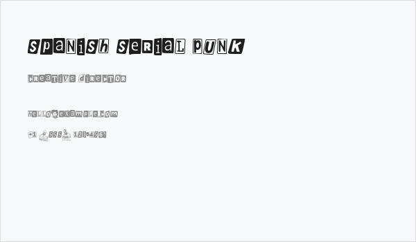 Spanish Serial Punk Business Card