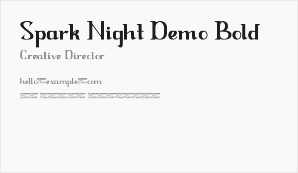 Spark Night Demo Bold Business Card
