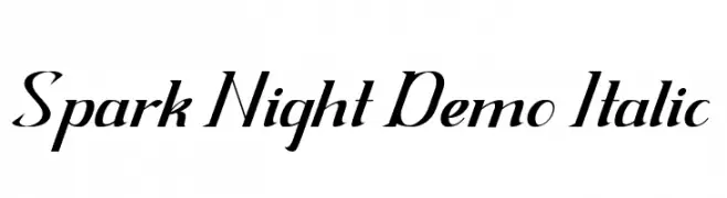 Spark Night Demo Italic  Скачать бесплатные шрифты