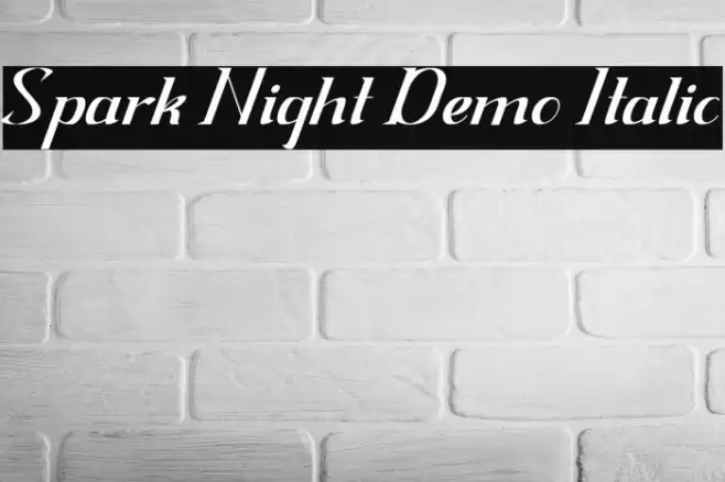 Spark Night Demo Italic Font examples