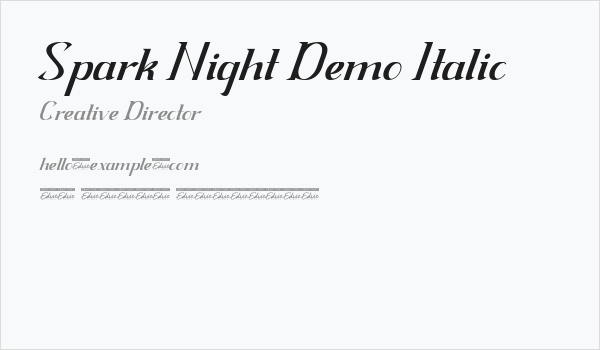 Spark Night Demo Italic Business Card