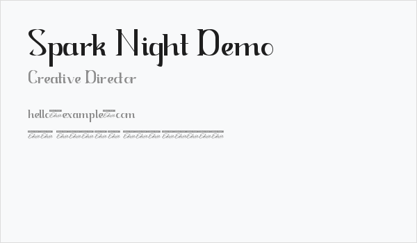 Spark Night Demo Business Card