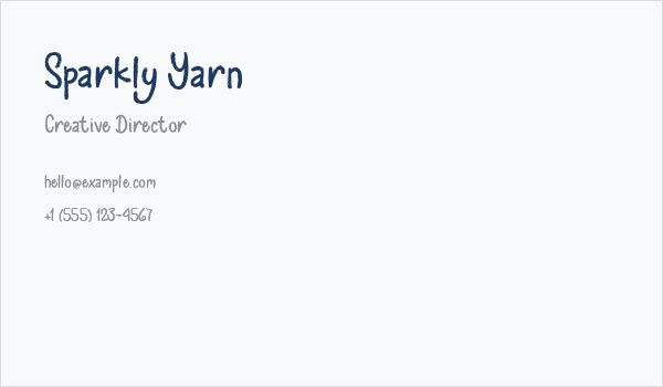 Sparkly Yarn Business Card