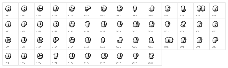 Sparrow Italic Character Map
