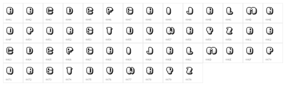 Sparrow Regular Character Map