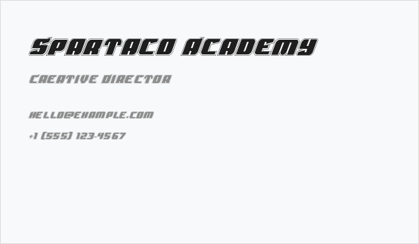 Spartaco Academy Business Card