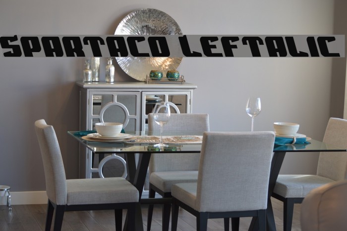 Spartaco Leftalic Font examples