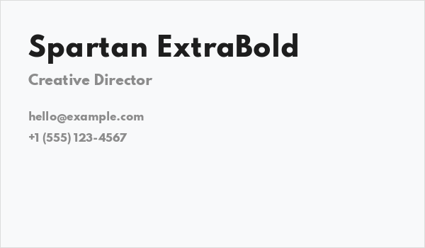 Spartan ExtraBold Business Card