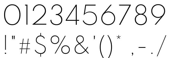 Spartan ExtraLight Font OTHER CHARS