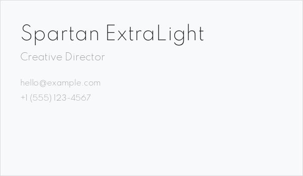 Spartan ExtraLight Business Card