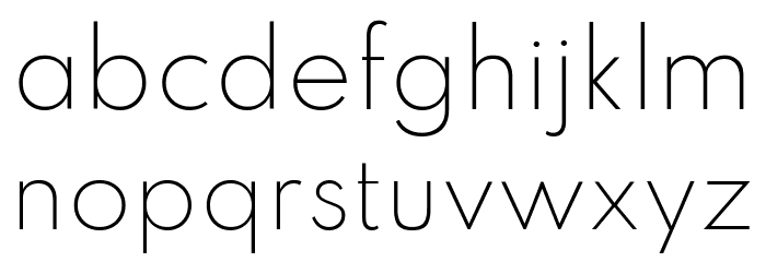 Spartan ExtraLight Font LOWERCASE