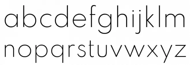 Spartan ExtraLight Schriftart Kleinbuchstaben