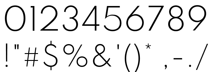 Spartan Light Font OTHER CHARS