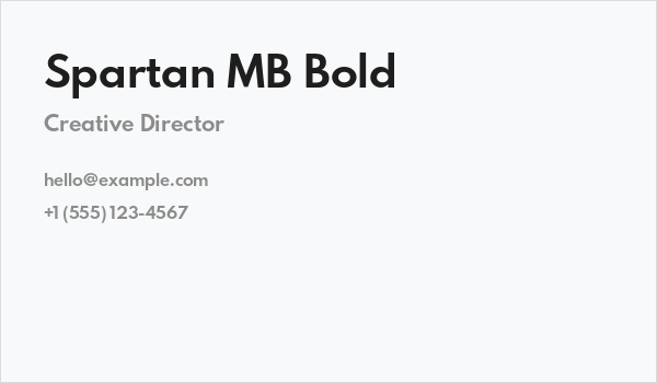 Spartan MB Bold Business Card