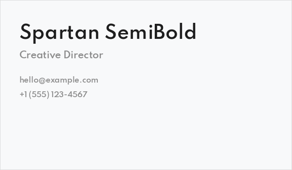 Spartan SemiBold Business Card