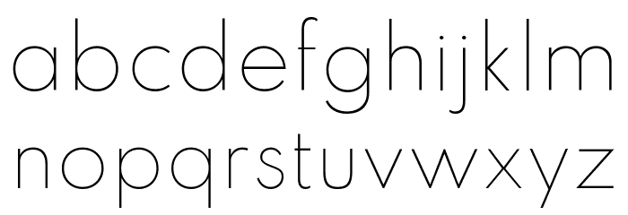 Spartan Thin Font LOWERCASE