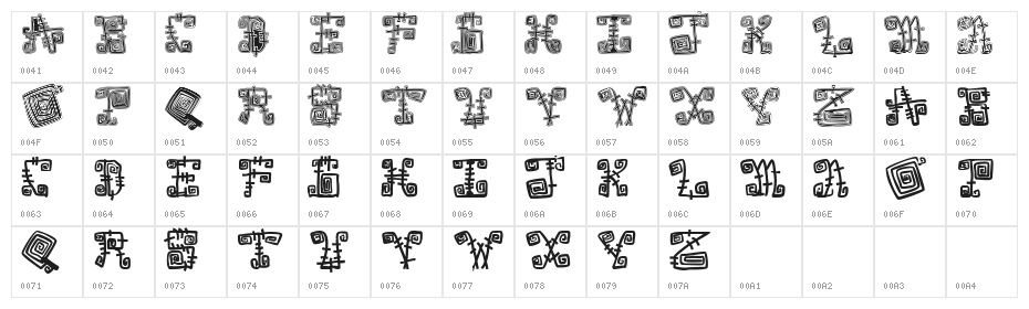 Spazzz Caps Character Map