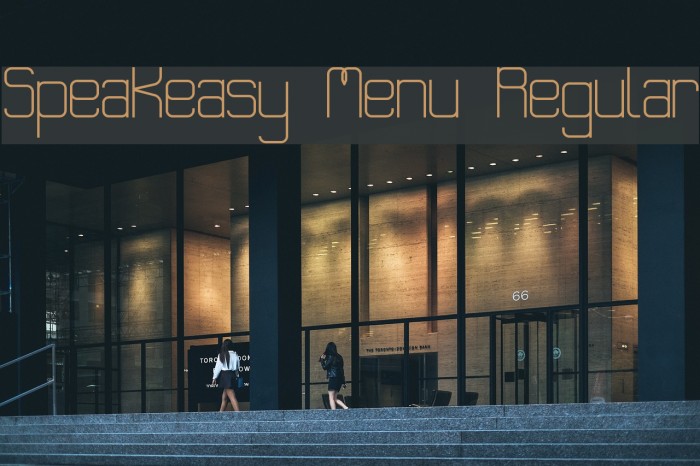 Speakeasy Menu Regular Example 3